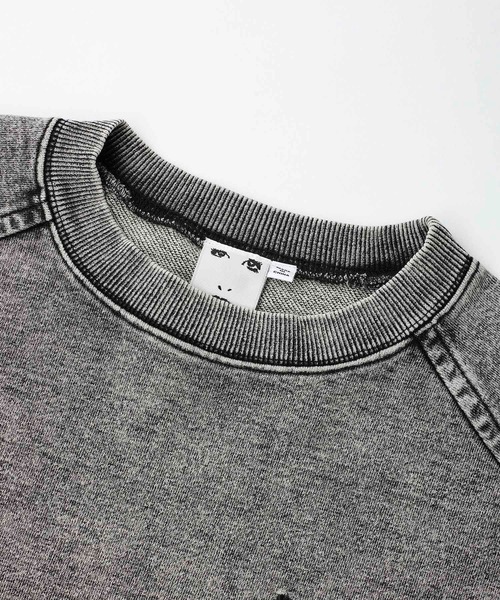 X-girl（エックスガール）の「CHEMICAL WASH CROPPED SWEAT TOP（スウェット・レディース・グリーン/ブラック/ピンク・S/M）」の10枚目の写真