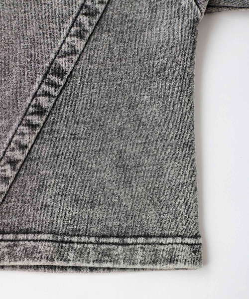 X-girl（エックスガール）の「CHEMICAL WASH CROPPED SWEAT TOP（スウェット・レディース・グリーン/ブラック/ピンク・S/M）」の12枚目の写真