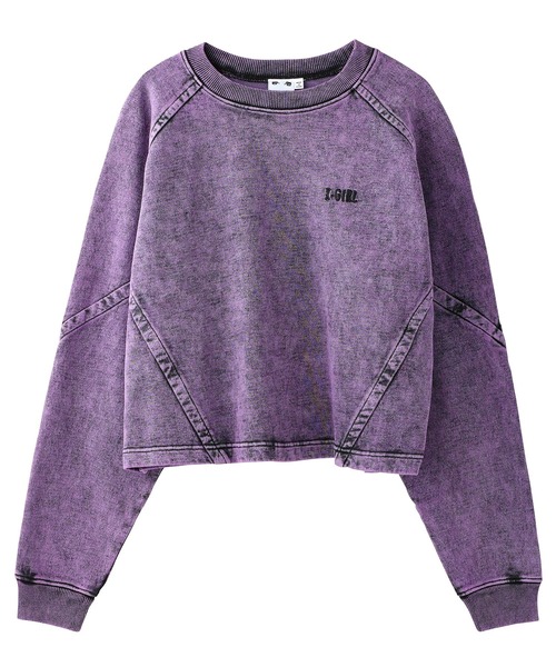 X-girl（エックスガール）の「CHEMICAL WASH CROPPED SWEAT TOP（スウェット・レディース・グリーン/ブラック/ピンク・S/M）」の22枚目の写真