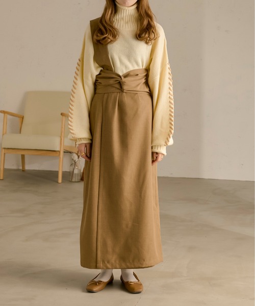 Ambre Neige(アンブルネージュ)の「ソデロープベルトニット/【WEB/EC限定商品】(ニット/セーター・レディース・ブラック/ダークブラウン/アイボリー/ライトベージュ・FREE)」の21枚目の写真