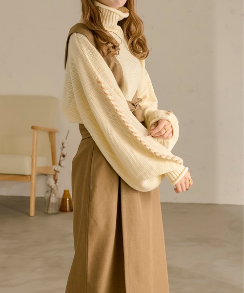 Ambre Neige(アンブルネージュ)の「ソデロープベルトニット/【WEB/EC限定商品】(ニット/セーター・レディース・ブラック/ダークブラウン/アイボリー/ライトベージュ・FREE)」の19枚目の写真