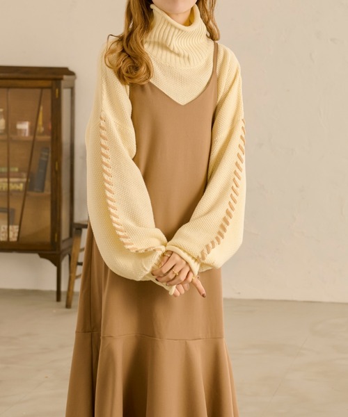 Ambre Neige(アンブルネージュ)の「ソデロープベルトニット/【WEB/EC限定商品】(ニット/セーター・レディース・ブラック/ダークブラウン/アイボリー/ライトベージュ・FREE)」の9枚目の写真