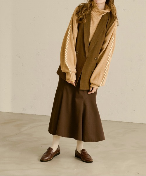 Ambre Neige(アンブルネージュ)の「ソデロープベルトニット/【WEB/EC限定商品】(ニット/セーター・レディース・ブラック/ダークブラウン/アイボリー/ライトベージュ・FREE)」の7枚目の写真