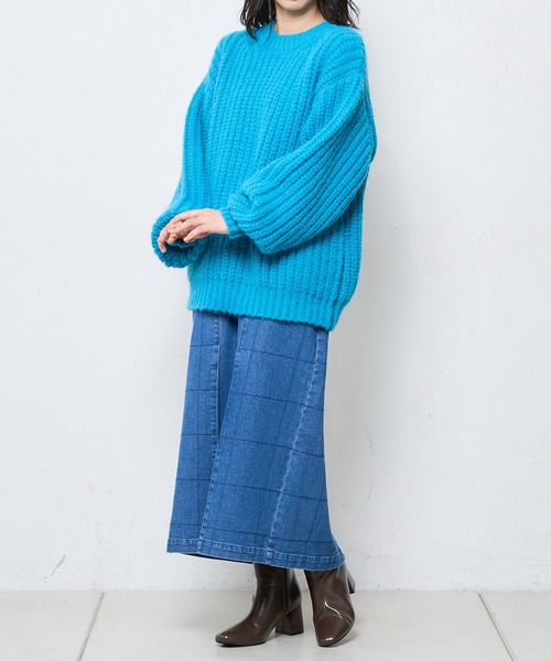 SUPERTHANKS(スーパーサンクス)の「【SUPERTHANKS/スーパーサンクス】別注SQUARE STITCH TCK WIDE SK/スクエアステッチワイドスカート(スカート・レディース・ベージュ/ブルー・SMALL/MEDIUM)」の9枚目の写真