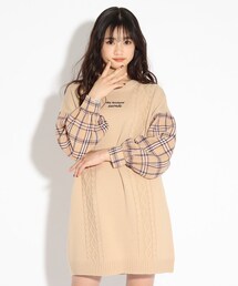 Pink Latte ピンクラテ キッズ のワンピース ベージュ系 長袖 通販 Zozotown