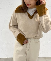 apres jour mignon | 起毛スキッパーニットポロ【ZOZOTOWN限定アイテム】(ニット/セーター)