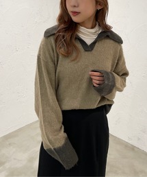 起毛スキッパーニットポロ【ZOZOTOWN限定アイテム】