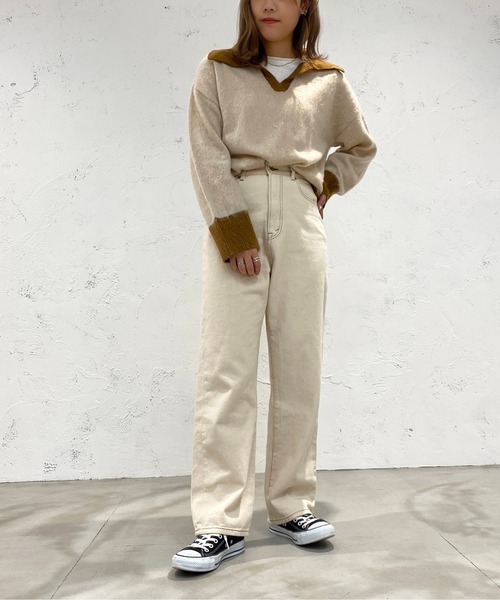 apres jour mignon(アプレジュールミニョン)の「起毛スキッパーニットポロ【ZOZOTOWN限定アイテム】(ニット/セーター・レディース・ライトベージュ/グレイッシュベージュ/ブルー系その他・フリー/X-LARGE)」の9枚目の写真