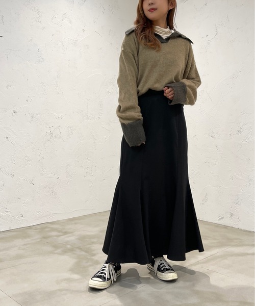 apres jour mignon(アプレジュールミニョン)の「起毛スキッパーニットポロ【ZOZOTOWN限定アイテム】(ニット/セーター・レディース・ライトベージュ/グレイッシュベージュ/ブルー系その他・フリー/X-LARGE)」の15枚目の写真