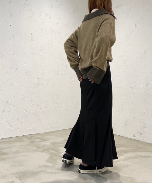 apres jour mignon(アプレジュールミニョン)の「起毛スキッパーニットポロ【ZOZOTOWN限定アイテム】(ニット/セーター・レディース・ライトベージュ/グレイッシュベージュ/ブルー系その他・フリー/X-LARGE)」の17枚目の写真