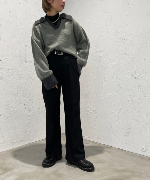 apres jour mignon(アプレジュールミニョン)の「起毛スキッパーニットポロ【ZOZOTOWN限定アイテム】(ニット/セーター・レディース・ライトベージュ/グレイッシュベージュ/ブルー系その他・フリー/X-LARGE)」の21枚目の写真