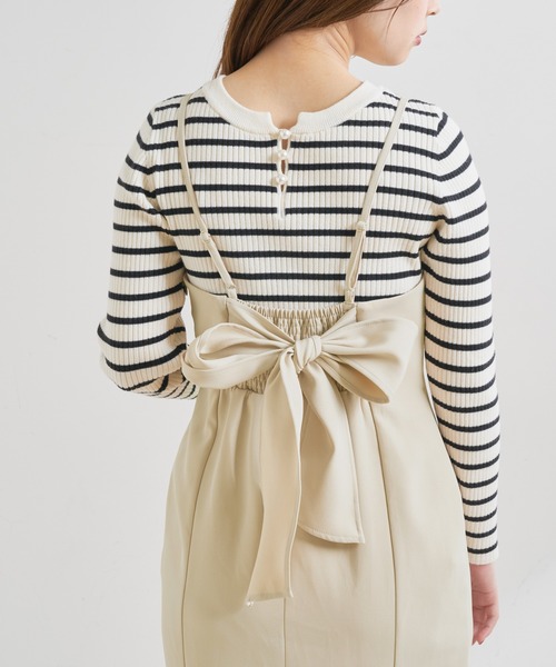 natural couture(ナチュラルクチュール)の「【WEB限定カラー有り】おしゃれマーメイドリボンキャミワンピース(ワンピース・レディース・ブラック/ブルー/モカ/ライトベージュ/グリーン系・FREE)」の22枚目の写真