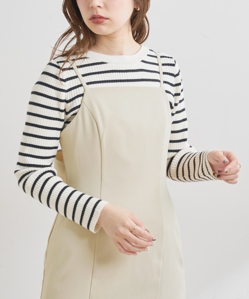 natural couture(ナチュラルクチュール)の「【WEB限定カラー有り】おしゃれマーメイドリボンキャミワンピース(ワンピース・レディース・ブラック/ブルー/モカ/ライトベージュ/グリーン系・FREE)」の14枚目の写真