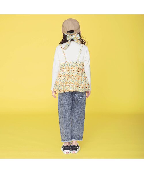 BREEZE（ブリーズ）の「/花柄キャミドッキングトップス（Tシャツ/カットソー・キッズ・グレー/アイボリー・90/100/110/120/80/130/140）」の6枚目の写真