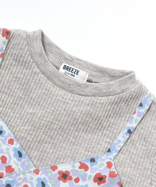 BREEZE（ブリーズ）の「/花柄キャミドッキングトップス（Tシャツ/カットソー・キッズ・グレー/アイボリー・90/100/110/120/80/130/140）」の9枚目の写真