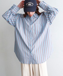 feepur | ストライプオーバーカラーシャツ(シャツ/ブラウス)