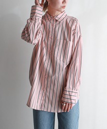 feepur | ストライプオーバーカラーシャツ(シャツ/ブラウス)