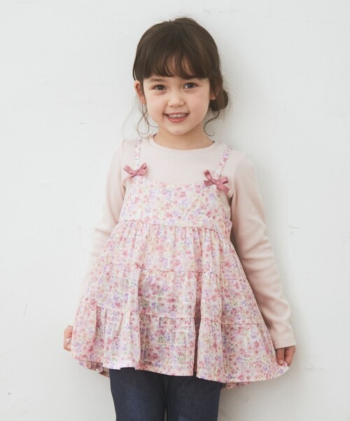 花柄ドッキング 長袖トップス Tシャツ カットソー Any Fam エニィファム のファッション通販 Zozotown