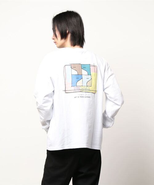 （What it isNt）ART BY MARKGONZALES（ワットイットイズント）の「【(What it isNt)】イラストプリントロンＴ（Tシャツ/カットソー・メンズ・サックスブルー/ホワイト/ブラック・S/XL/L/M）」の5枚目の写真