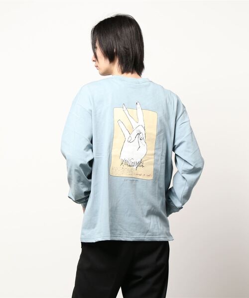 （What it isNt）ART BY MARKGONZALES（ワットイットイズント）の「【(What it isNt)】イラストプリントロンＴ（Tシャツ/カットソー・メンズ・サックスブルー/ホワイト/ブラック・S/XL/L/M）」の4枚目の写真