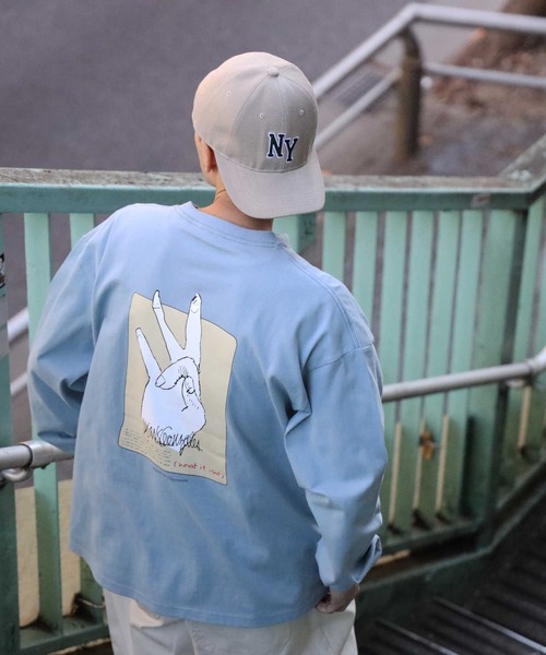 （What it isNt）ART BY MARKGONZALES（ワットイットイズント）の「【(What it isNt)】イラストプリントロンＴ（Tシャツ/カットソー・メンズ・サックスブルー/ホワイト/ブラック・S/XL/L/M）」の8枚目の写真