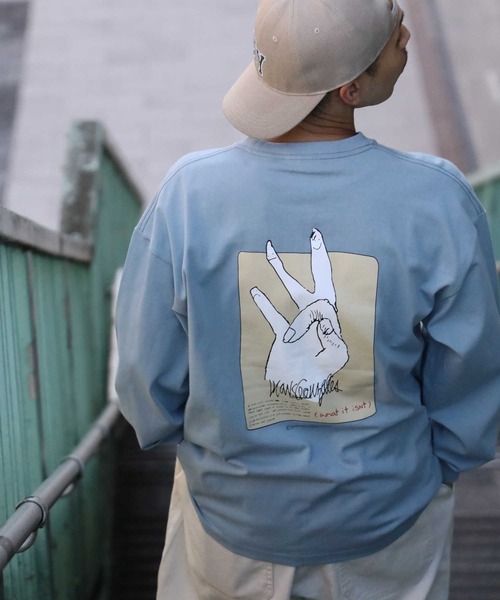 （What it isNt）ART BY MARKGONZALES（ワットイットイズント）の「【(What it isNt)】イラストプリントロンＴ（Tシャツ/カットソー・メンズ・サックスブルー/ホワイト/ブラック・S/XL/L/M）」の9枚目の写真