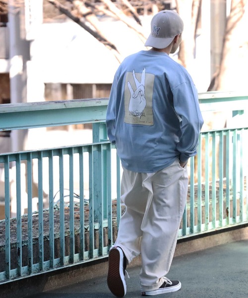 （What it isNt）ART BY MARKGONZALES（ワットイットイズント）の「【(What it isNt)】イラストプリントロンＴ（Tシャツ/カットソー・メンズ・サックスブルー/ホワイト/ブラック・S/XL/L/M）」の12枚目の写真