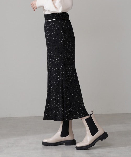 N.（N. Natural Beauty Basic）（エヌエヌナチュラルビューティーベーシック）の「◆ドットパイピングマーメイドスカート（スカート・レディース・ホワイト系その他/ブラック系その他・MEDIUM）」の9枚目の写真