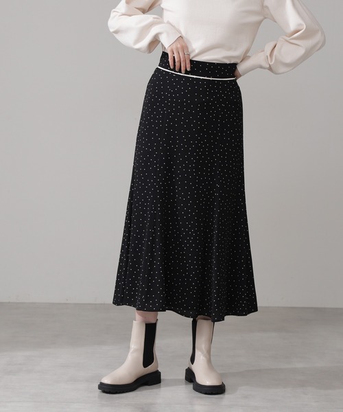 N.（N. Natural Beauty Basic）（エヌエヌナチュラルビューティーベーシック）の「◆ドットパイピングマーメイドスカート（スカート・レディース・ホワイト系その他/ブラック系その他・MEDIUM）」の6枚目の写真
