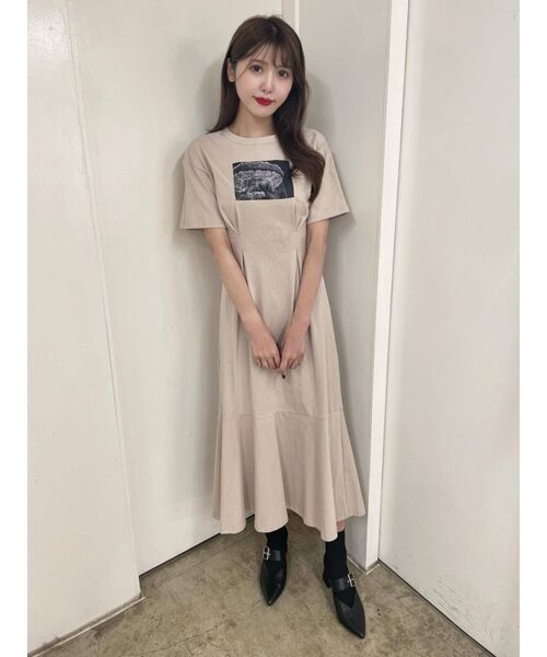 EATME（イートミー）の「BACKリボンマーメイドTワンピ（ワンピース・レディース・ブラック/ベージュ/ブルー・FREE）」の10枚目の写真