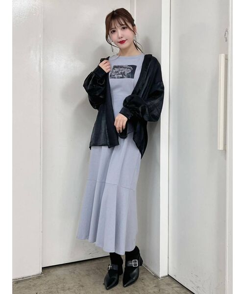 EATME（イートミー）の「BACKリボンマーメイドTワンピ（ワンピース・レディース・ブラック/ベージュ/ブルー・FREE）」の16枚目の写真