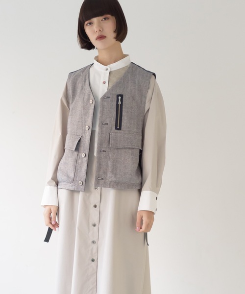 La SRIC（ラスリック）の「La SRIC / リネンライクツイードベスト（ベスト・レディース・ベージュ/グレー・38）」の6枚目の写真