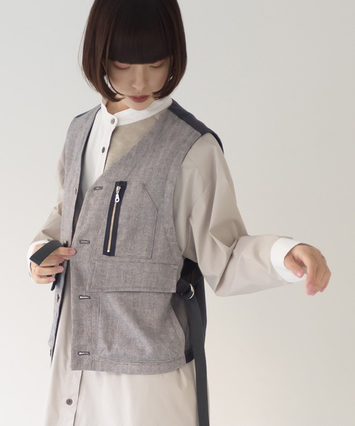 La SRIC（ラスリック）の「La SRIC / リネンライクツイードベスト（ベスト・レディース・ベージュ/グレー・38）」の12枚目の写真