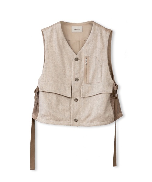 La SRIC（ラスリック）の「La SRIC / リネンライクツイードベスト（ベスト・レディース・ベージュ/グレー・38）」の5枚目の写真