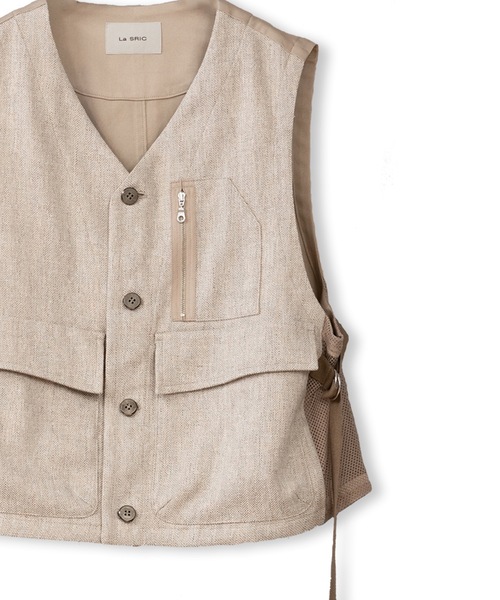 La SRIC（ラスリック）の「La SRIC / リネンライクツイードベスト（ベスト・レディース・ベージュ/グレー・38）」の11枚目の写真