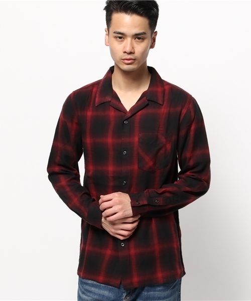 WEGO(ウィゴー)の「WEGO/オンブレチェックシャツ(シャツ/ブラウス・メンズ・ブルー/レッド・MEDIUM/LARGE)」の2枚目の写真