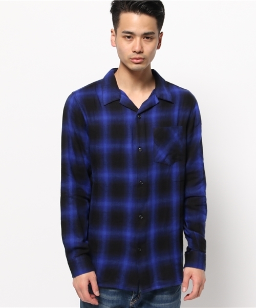 WEGO(ウィゴー)の「WEGO/オンブレチェックシャツ(シャツ/ブラウス・メンズ・ブルー/レッド・MEDIUM/LARGE)」の6枚目の写真