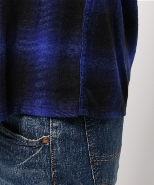 WEGO(ウィゴー)の「WEGO/オンブレチェックシャツ(シャツ/ブラウス・メンズ・ブルー/レッド・MEDIUM/LARGE)」の11枚目の写真