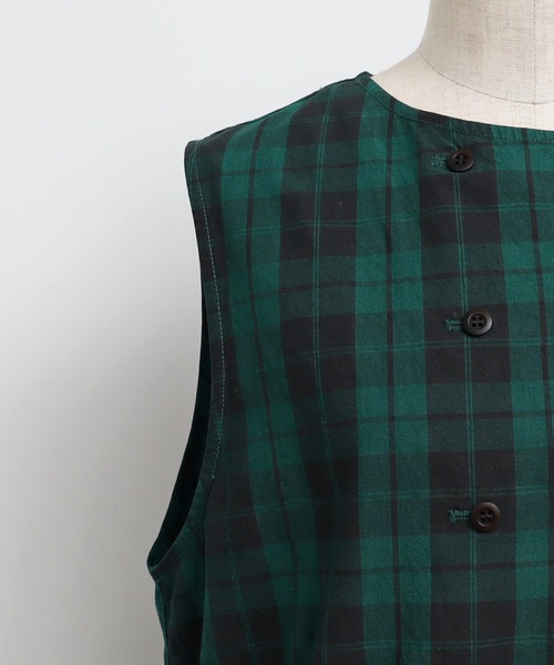 Malle（マル）の「malle コットン/強撚チェック オールインワン（つなぎ/オールインワン・レディース・ブラウン系その他/グリーン系その他・FREE）」の20枚目の写真