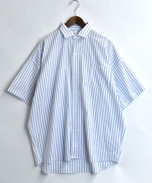 Starting Over（スターティングオーバー）の「ブロードビッグレギュラー半袖シャツ（シャツ/ブラウス・メンズ・サックスブルー/ブラック/サックスブルー系/ホワイト系/グレー/イエロー/ラベンダー/グリーン/ホワイト/ブラック系その他/グリーン系その他・M/L/XL）」の3枚目の写真