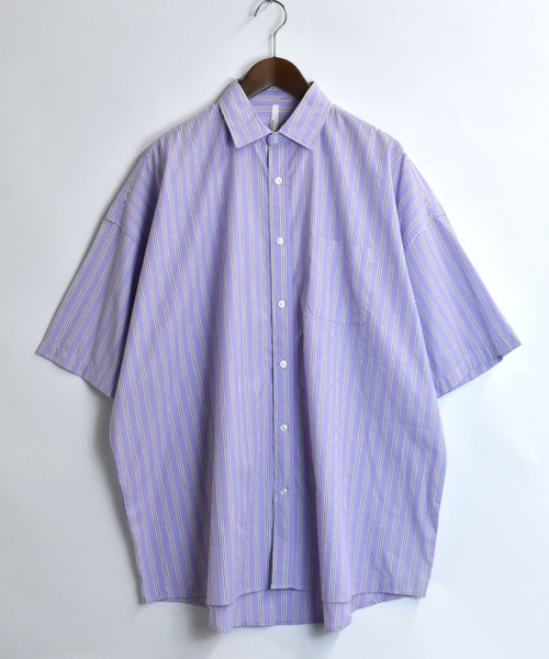 Starting Over（スターティングオーバー）の「ブロードビッグレギュラー半袖シャツ（シャツ/ブラウス・メンズ・サックスブルー/ブラック/サックスブルー系/ホワイト系/グレー/イエロー/ラベンダー/グリーン/ホワイト/ブラック系その他/グリーン系その他・M/L/XL）」の10枚目の写真