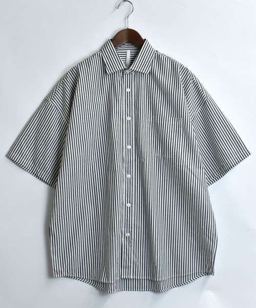 Starting Over（スターティングオーバー）の「ブロードビッグレギュラー半袖シャツ（シャツ/ブラウス・メンズ・サックスブルー/ブラック/サックスブルー系/ホワイト系/グレー/イエロー/ラベンダー/グリーン/ホワイト/ブラック系その他/グリーン系その他・M/L/XL）」の5枚目の写真