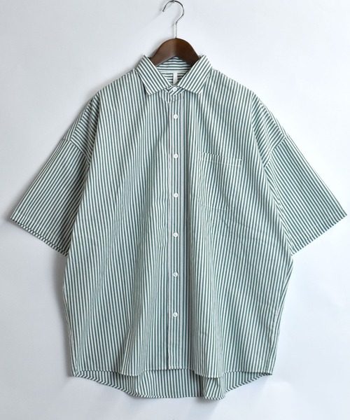 Starting Over（スターティングオーバー）の「ブロードビッグレギュラー半袖シャツ（シャツ/ブラウス・メンズ・サックスブルー/ブラック/サックスブルー系/ホワイト系/グレー/イエロー/ラベンダー/グリーン/ホワイト/ブラック系その他/グリーン系その他・M/L/XL）」の8枚目の写真