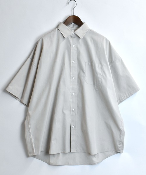 Starting Over（スターティングオーバー）の「ブロードビッグレギュラー半袖シャツ（シャツ/ブラウス・メンズ・サックスブルー/ブラック/サックスブルー系/ホワイト系/グレー/イエロー/ラベンダー/グリーン/ホワイト/ブラック系その他/グリーン系その他・M/L/XL）」の6枚目の写真