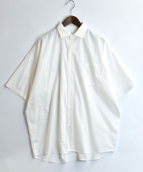 Starting Over（スターティングオーバー）の「ブロードビッグレギュラー半袖シャツ（シャツ/ブラウス・メンズ・サックスブルー/ブラック/サックスブルー系/ホワイト系/グレー/イエロー/ラベンダー/グリーン/ホワイト/ブラック系その他/グリーン系その他・M/L/XL）」の2枚目の写真