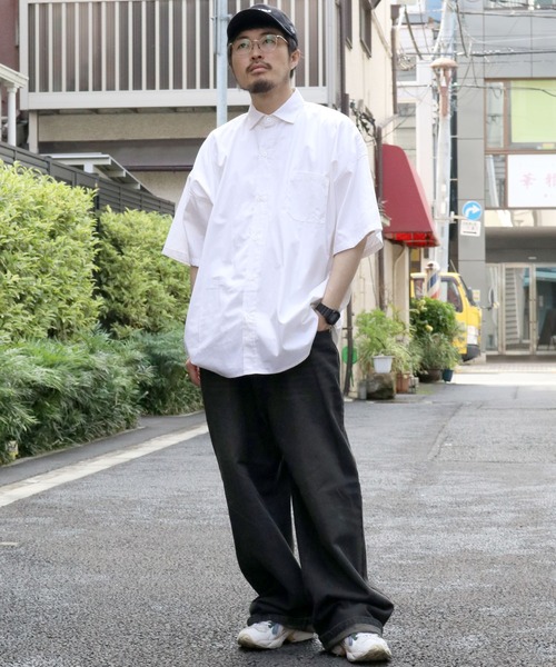 Starting Over（スターティングオーバー）の「ブロードビッグレギュラー半袖シャツ（シャツ/ブラウス・メンズ・サックスブルー/ブラック/サックスブルー系/ホワイト系/グレー/イエロー/ラベンダー/グリーン/ホワイト/ブラック系その他/グリーン系その他・M/L/XL）」の21枚目の写真