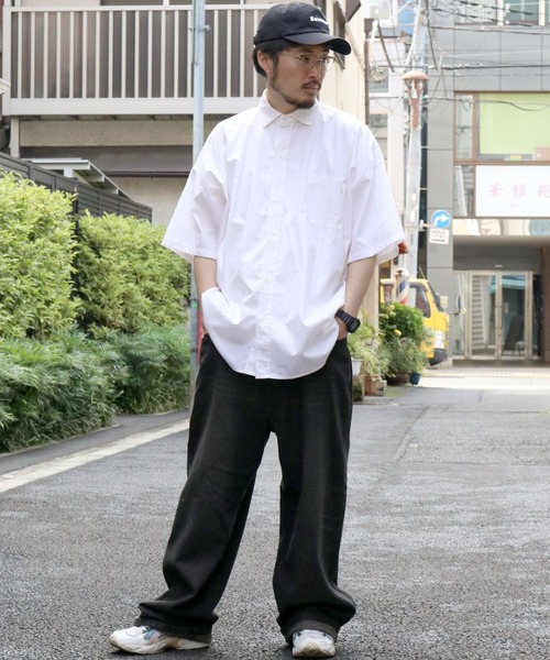 Starting Over（スターティングオーバー）の「ブロードビッグレギュラー半袖シャツ（シャツ/ブラウス・メンズ・サックスブルー/ブラック/サックスブルー系/ホワイト系/グレー/イエロー/ラベンダー/グリーン/ホワイト/ブラック系その他/グリーン系その他・M/L/XL）」の22枚目の写真