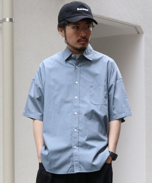 Starting Over（スターティングオーバー）の「ブロードビッグレギュラー半袖シャツ（シャツ/ブラウス・メンズ・サックスブルー/ブラック/サックスブルー系/ホワイト系/グレー/イエロー/ラベンダー/グリーン/ホワイト/ブラック系その他/グリーン系その他・M/L/XL）」の18枚目の写真