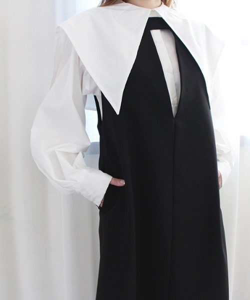 MODE ROBE（モードローブ）の「2WAY Vネックワンピース（ワンピース・レディース・アイボリー/ブラック/ベージュ・FREE）」の12枚目の写真