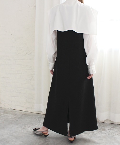 MODE ROBE（モードローブ）の「2WAY Vネックワンピース（ワンピース・レディース・アイボリー/ブラック/ベージュ・FREE）」の4枚目の写真